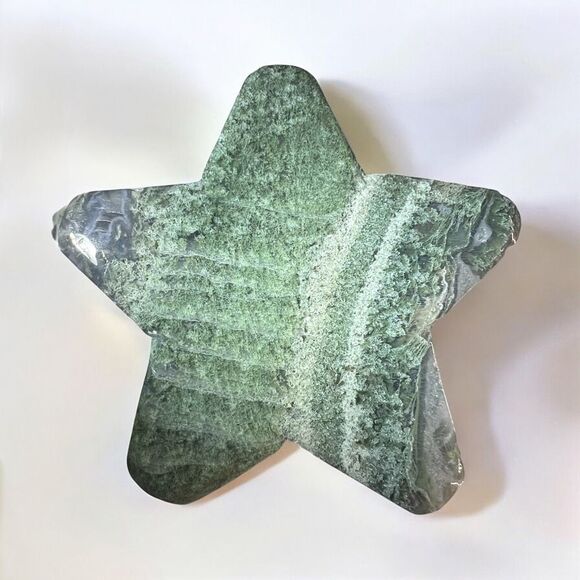 Moss Agate Crystal Star Carving (3) - Picture 10 of 10